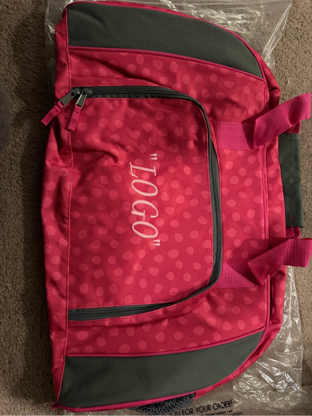 thirty-one Pink Polka Dot All Packed Duffle